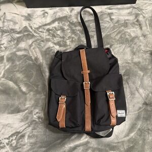 Herschel Supply Dawson Backpack Black Adjustable Buckle Strap 90's